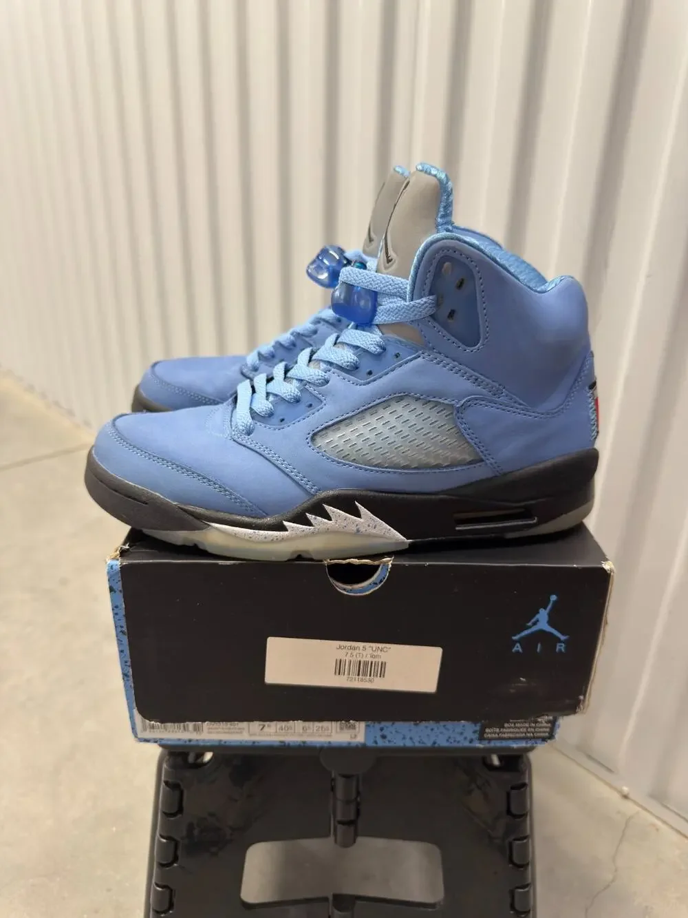 Nike Air Jordan 5 UNC University Black 2023 Size 7.5 Men's - DV1310-401